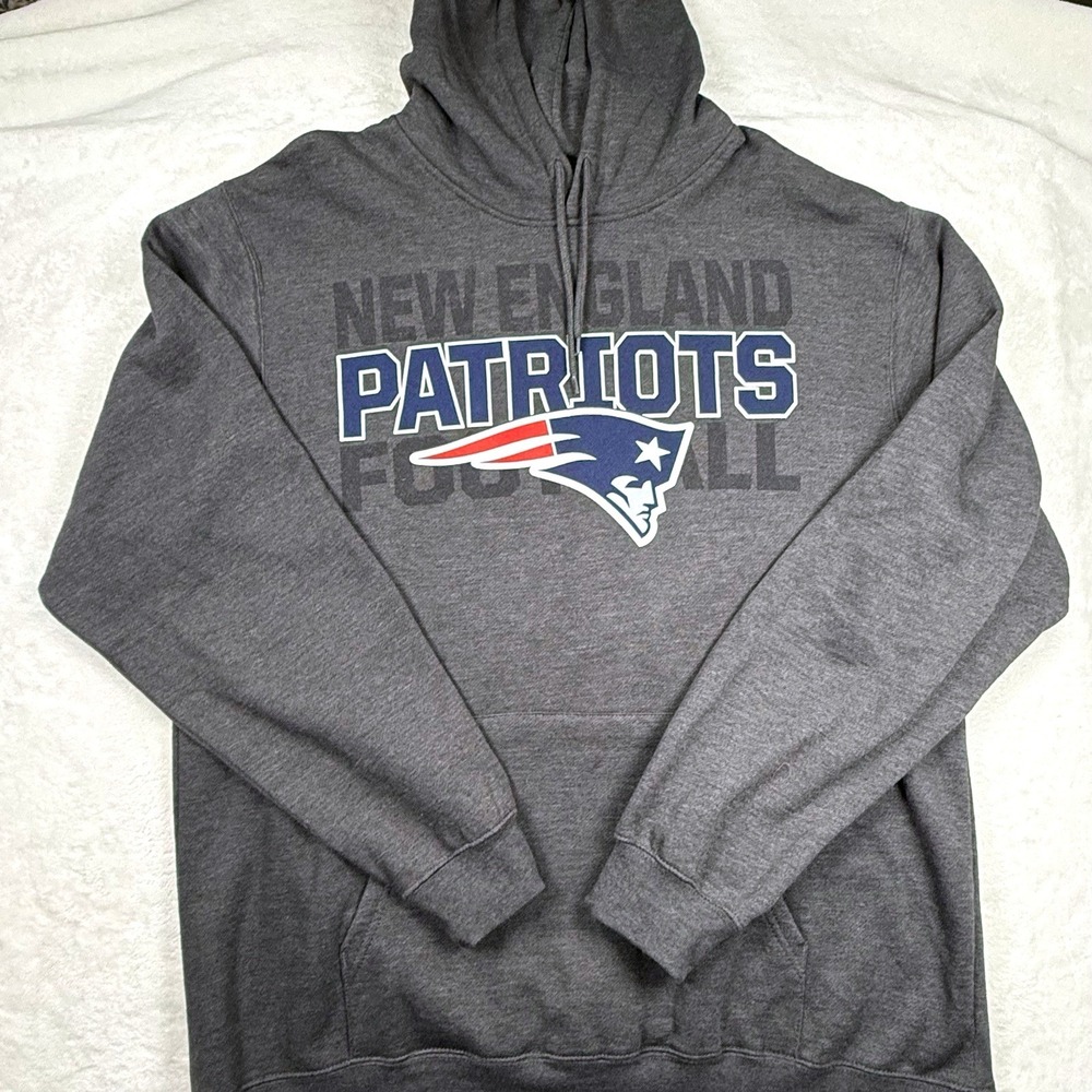 New England Patriots Hoodie Men's XL Gray NFL Team Apparel Pullover Sweatshirt